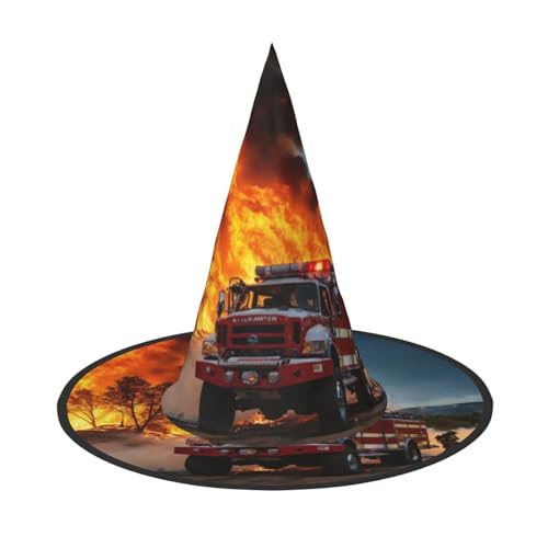 BGSHJVF Feuerwehrmann Flamme Druck Halloween Hexe Hut Cosplay Caps Halloween Dekoration Kostüm Zubehör für Halloween Party BGSHJVF Feuerwehrmann Flamme Druck Halloween Hexe Hut Cosplay Caps Halloween Dekoration Kostüm Zubehör für Halloween Party von BGSHJVF