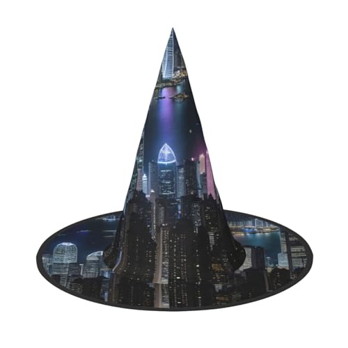 BGSHJVF Flugnatt Blick Hong Kong Druck Halloween Hexe Hut Cosplay Caps Halloween Dekoration Kostüm Zubehör für Halloween Party BGSHJVF Flugnatt Blick Hong Kong Druck Halloween Hexe Hut Cosplay Caps Halloween Dekoration Kostüm Zubehör für Halloween Party von BGSHJVF