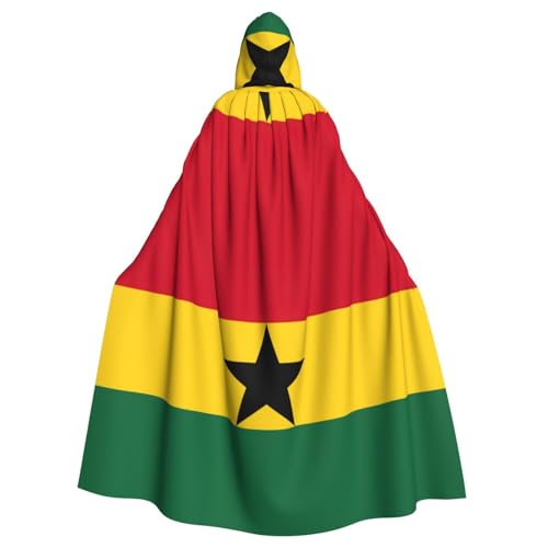 BGSHJVF Ghanas Flagge Print Halloween Kostüm Umhang für alle, übergroße Cosplay Erwachsene Mantel mit Kapuze für Partys, Maskeraden BGSHJVF Ghanas Flagge Print Halloween Kostüm Umhang für alle, übergroße Cosplay Erwachsene Mantel mit Kapuze für Partys, Maskeraden von BGSHJVF