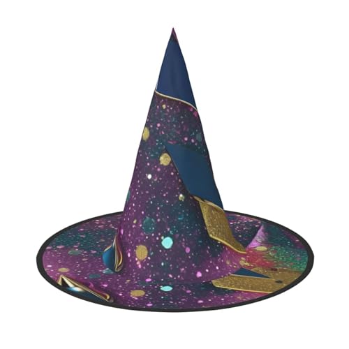 BGSHJVF Glitzer-Druck, Halloween-Hexenhut, Cosplay-Kappen, Halloween-Dekoration, Kostümzubehör für Halloween-Party BGSHJVF Glitzer-Druck, Halloween-Hexenhut, Cosplay-Kappen, Halloween-Dekoration, Kostümzubehör für Halloween-Party von BGSHJVF