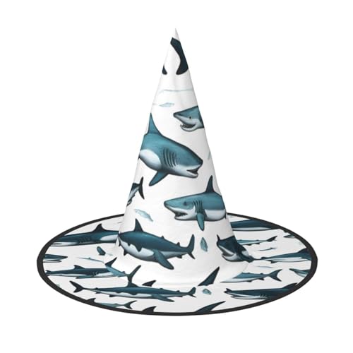 BGSHJVF Hai Muster mit verschiedenen Gesten Druck Halloween Hexe Hut Cosplay Caps Halloween Dekoration Kostüm Zubehör für Party BGSHJVF Hai Muster mit verschiedenen Gesten Druck Halloween Hexe Hut Cosplay Caps Halloween Dekoration Kostüm Zubehör für Party von BGSHJVF