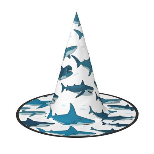 BGSHJVF Hai Muster mit verschiedenen Gesten Druck Halloween Hexe Hut Cosplay Caps Halloween Dekoration Kostüm Zubehör für Party BGSHJVF Hai Muster mit verschiedenen Gesten Druck Halloween Hexe Hut Cosplay Caps Halloween Dekoration Kostüm Zubehör für Party von BGSHJVF