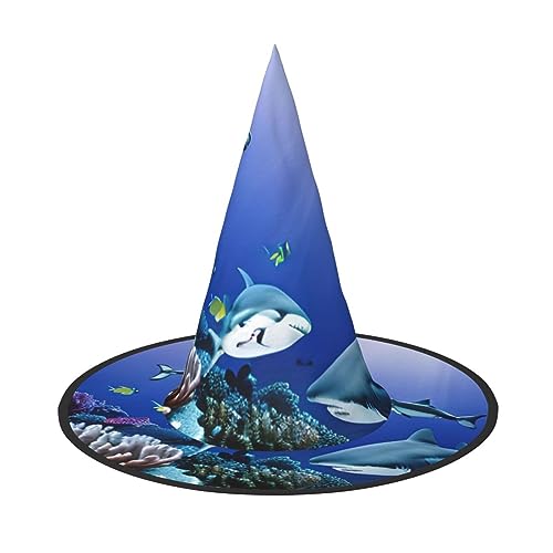 BGSHJVF Hai schwimmt unter Meer Druck Halloween Hexe Hut Cosplay Caps Halloween Dekoration Kostüm Zubehör für Halloween Party BGSHJVF Hai schwimmt unter Meer Druck Halloween Hexe Hut Cosplay Caps Halloween Dekoration Kostüm Zubehör für Halloween Party von BGSHJVF