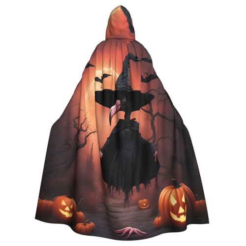 BGSHJVF Halloween Flamingo Hexe Kostüm Umhang für alle, übergroßen Mantel mit Kapuze für Erwachsene, für Party, Maskerade Tanz von BGSHJVF