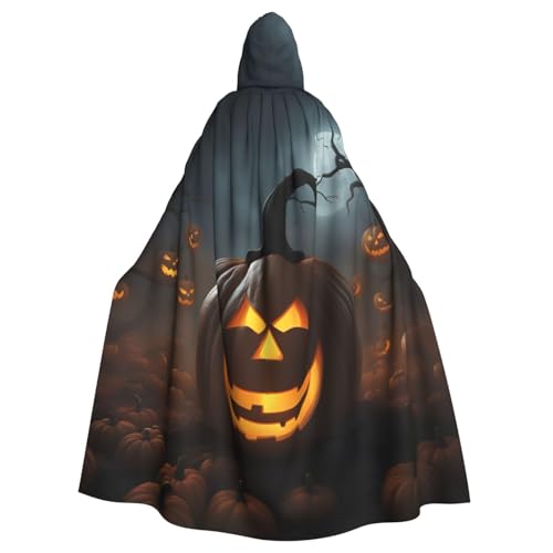BGSHJVF Halloween Geist Kürbis Druck Halloween Kostüm Umhang für alle, übergroße Cosplay Erwachsene Mantel mit Kapuze für Partys, Maskeraden von BGSHJVF