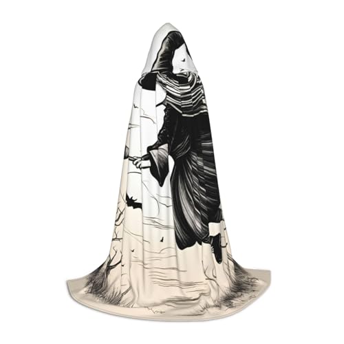 BGSHJVF Halloween-Hexen-Umhang mit fliegendem Aufdruck für Herren, Zauberer, Vampir und Halloween-Kostüme, für Rollenspiele und Partys BGSHJVF Halloween-Hexen-Umhang mit fliegendem Aufdruck für Herren, Zauberer, Vampir und Halloween-Kostüme, für Rollenspiele und Partys von BGSHJVF