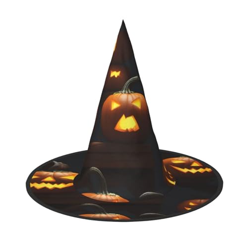 BGSHJVF Halloween Hexenhut Kürbis Druck Halloween Hüte Cosplay Halloween Dekorationen Party Kostüm Zubehör von BGSHJVF