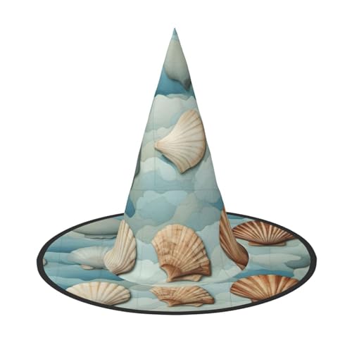 BGSHJVF Halloween Hexenhut mit Meerschale Druck Party Kostüm Zubehör BGSHJVF Halloween Hexenhut mit Meerschale Druck Party Kostüm Zubehör von BGSHJVF