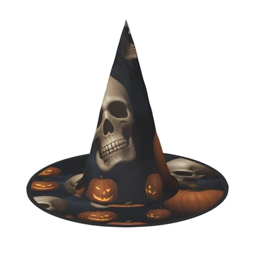 BGSHJVF Halloween Hexenhut mit Totenkopf Druck Halloween Party Kostüm Zubehör BGSHJVF Halloween Hexenhut mit Totenkopf Druck Halloween Party Kostüm Zubehör von BGSHJVF