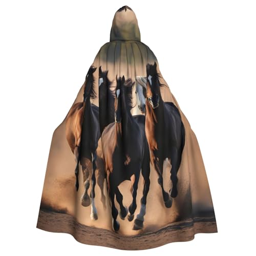 BGSHJVF Halloween Kostüm Mantel mit laufendem Pferdedruck für alle, übergroßen Mantel mit Kapuze für Erwachsene, für Partys, Maskentanz Tanz BGSHJVF Halloween Kostüm Mantel mit laufendem Pferdedruck für alle, übergroßen Mantel mit Kapuze für Erwachsene, für Partys, Maskentanz Tanz von BGSHJVF