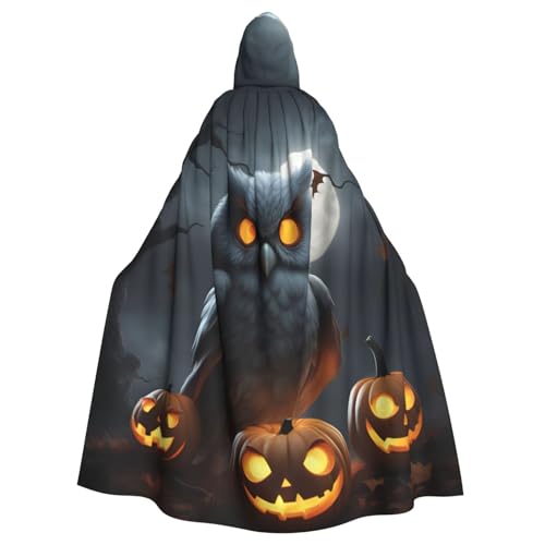 BGSHJVF Halloween Kostüm Umhang, Eule, Geist, Kürbis, Halloween-Baum, für alle, große Größe Cosplay Kostüm für Erwachsene, für Party, Maskerade Tanz von BGSHJVF
