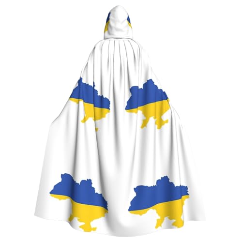 BGSHJVF Halloween Kostüm Umhang Ukraine Flagge Druck für alle, große Größe Erwachsenen Kapuzenmantel für Party, Maskerade BGSHJVF Halloween Kostüm Umhang Ukraine Flagge Druck für alle, große Größe Erwachsenen Kapuzenmantel für Party, Maskerade von BGSHJVF