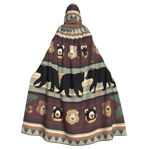 BGSHJVF Halloween Kostüm Umhang mit Bärendruck für alle, übergroßen Mantel mit Kapuze für Erwachsene, für Party, Kostümball BGSHJVF Halloween Kostüm Umhang mit Bärendruck für alle, übergroßen Mantel mit Kapuze für Erwachsene, für Party, Kostümball von BGSHJVF