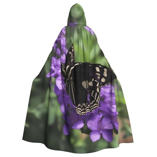 BGSHJVF Halloween Kostüm Umhang mit Blumen und Schmetterlingsdruck für alle, übergroßen Mantel mit Kapuze für Erwachsene, für Party, Maskenkostüm Ball BGSHJVF Halloween Kostüm Umhang mit Blumen und Schmetterlingsdruck für alle, übergroßen Mantel mit Kapuze für Erwachsene, für Party, Maskenkostüm Ball von BGSHJVF