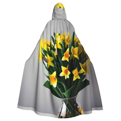 BGSHJVF Halloween Kostüm Umhang mit Narzissen Bouquet für alle, übergroßen Mantel mit Kapuze für Erwachsene, für Party, Kostümball BGSHJVF Halloween Kostüm Umhang mit Narzissen Bouquet für alle, übergroßen Mantel mit Kapuze für Erwachsene, für Party, Kostümball von BGSHJVF