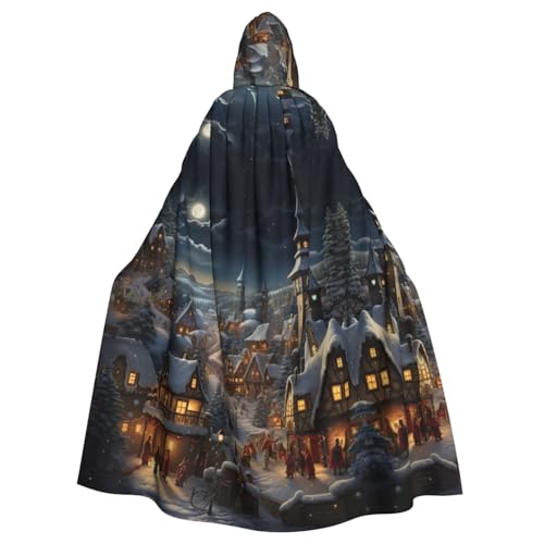 BGSHJVF Halloween Kostüm Umhang mit Weihnachtsdruck für alle, übergroßen Mantel mit Kapuze für Erwachsene, für Party, Kostümball von BGSHJVF