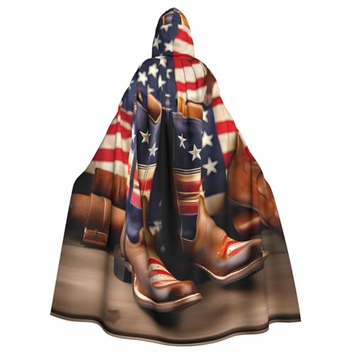 BGSHJVF Halloween Kostüm Umhang mit amerikanischen Flagge Cowboystiefel für alle, große Größe Mantel mit Kapuze für Erwachsene Kostümpartys BGSHJVF Halloween Kostüm Umhang mit amerikanischen Flagge Cowboystiefel für alle, große Größe Mantel mit Kapuze für Erwachsene Kostümpartys von BGSHJVF