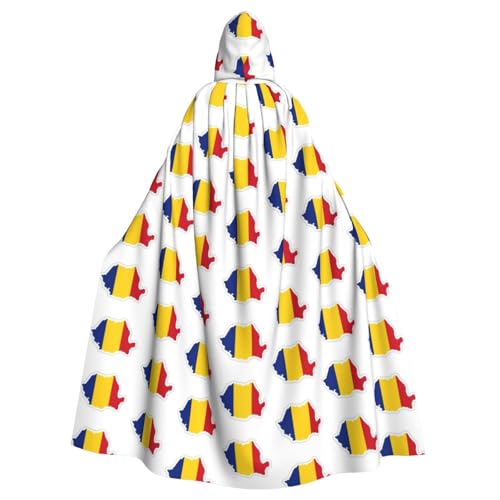 BGSHJVF Halloween Kostüm Umhang rumänischen Flagge Kartendruck großen Mantel mit Kapuze für Erwachsene Party Maskerade Balls BGSHJVF Halloween Kostüm Umhang rumänischen Flagge Kartendruck großen Mantel mit Kapuze für Erwachsene Party Maskerade Balls von BGSHJVF