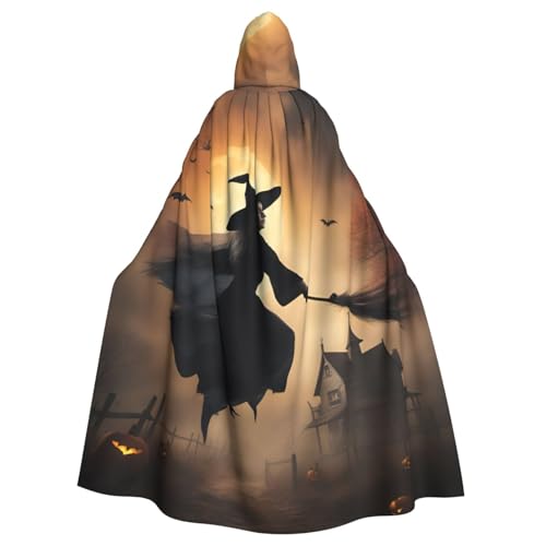 BGSHJVF Halloween-Kostüm mit fliegendem Hexen-Druck, für alle, übergroßer Cosplay-Umhang für Erwachsene, mit Kapuze für Partys, Maskeraden BGSHJVF Halloween-Kostüm mit fliegendem Hexen-Druck, für alle, übergroßer Cosplay-Umhang für Erwachsene, mit Kapuze für Partys, Maskeraden von BGSHJVF