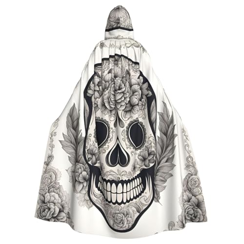 BGSHJVF Halloween-Kostüm mit mexikanischem Totenkopf für alle, großformatige Kapuze Mantel für Erwachsene für Partys, Maskerade von BGSHJVF