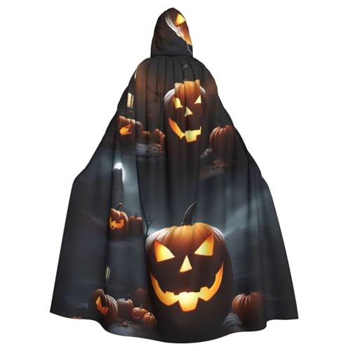 BGSHJVF Halloween Kürbis Print Halloween Kostüm Umhang für alle, übergroße Cosplay erwachsene Kapuze Mantel für Partys, Kostüme von BGSHJVF