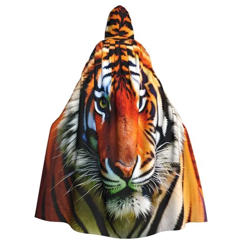 BGSHJVF Halloween Mantel mit orangefarbenen Tigerränden für alle, großer Mantel mit Kapuze für Erwachsene, für Party, Fanced Ball BGSHJVF Halloween Mantel mit orangefarbenen Tigerränden für alle, großer Mantel mit Kapuze für Erwachsene, für Party, Fanced Ball von BGSHJVF