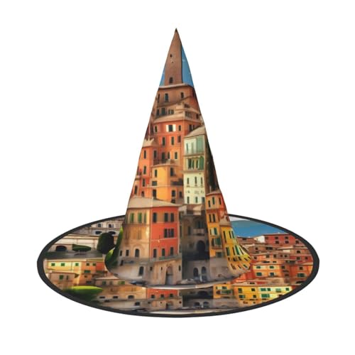 BGSHJVF Herrlicher Hexenhut mit italienischem Druck, Halloween, Cosplay, Halloweendekoration, Party-Kostüm Zubehör BGSHJVF Herrlicher Hexenhut mit italienischem Druck, Halloween, Cosplay, Halloweendekoration, Party-Kostüm Zubehör von BGSHJVF