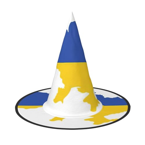 BGSHJVF Hexenhut mit Ukraine Flagge Karte Muster Cosplay Halloween Dekoration Party Kostüm Zubehör BGSHJVF Hexenhut mit Ukraine Flagge Karte Muster Cosplay Halloween Dekoration Party Kostüm Zubehör von BGSHJVF