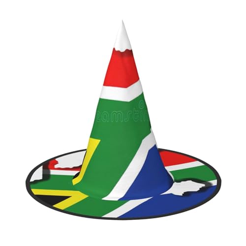 BGSHJVF Hexenhut mit südafrikanischer Flagge Halloween Cosplay Halloween Dekoration Party Kostüm Zubehör BGSHJVF Hexenhut mit südafrikanischer Flagge Halloween Cosplay Halloween Dekoration Party Kostüm Zubehör von BGSHJVF
