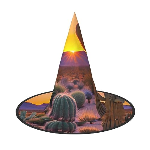 BGSHJVF Kaktus Wüste Sonnenuntergänge Druck Halloween Hexe Hut Cosplay Caps Halloween Dekoration Kostüm Zubehör für Halloween Party BGSHJVF Kaktus Wüste Sonnenuntergänge Druck Halloween Hexe Hut Cosplay Caps Halloween Dekoration Kostüm Zubehör für Halloween Party von BGSHJVF