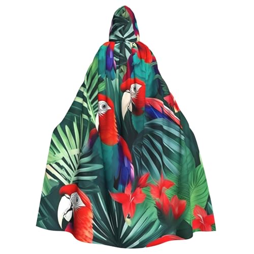 BGSHJVF Kapuzenmantel für Erwachsene mit tropischem Blumenmuster, Papagei mit Kapuze, Party, Maskenkostüm BGSHJVF Kapuzenmantel für Erwachsene mit tropischem Blumenmuster, Papagei mit Kapuze, Party, Maskenkostüm von BGSHJVF