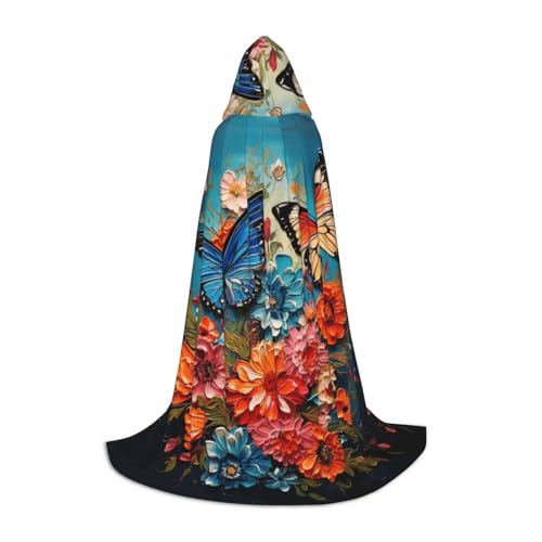 BGSHJVF Kapuzenumhang mit Blumen und Schmetterlingen für Herren, Zauberer, Vampir und Halloween-Kostüme, für Rollenspiele und Partys BGSHJVF Kapuzenumhang mit Blumen und Schmetterlingen für Herren, Zauberer, Vampir und Halloween-Kostüme, für Rollenspiele und Partys von BGSHJVF