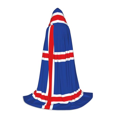 BGSHJVF Kapuzenumhang mit Islandflagge für Herren, Zauberer, Vampir und Halloween-Kostüme, für Rollenspiele und Partys von BGSHJVF