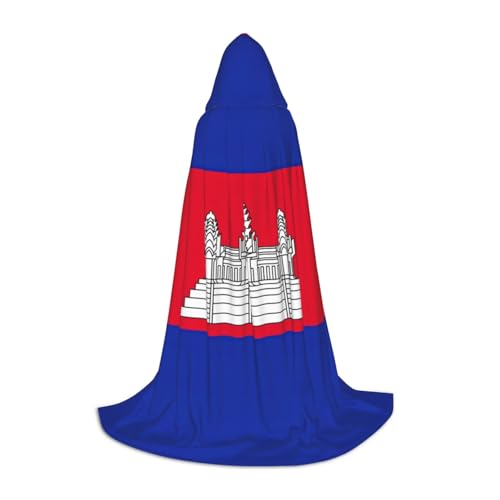 BGSHJVF Kapuzenumhang mit Kambodscha-Flagge, für Herren, Zauberer, Vampir und Halloween-Kostüme, für Rollenspiele und Partys von BGSHJVF