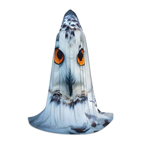 BGSHJVF Kapuzenumhang mit Schneeeule und Augen für Herren, Zauberer, Vampir und Halloween-Kostüme, für Rollenspiele und Partys von BGSHJVF