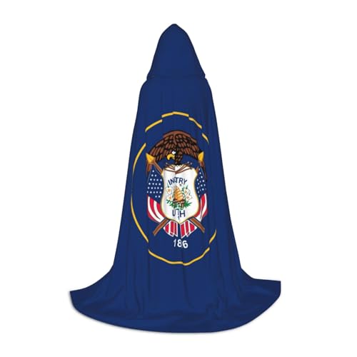 BGSHJVF Kapuzenumhang mit Utah-Flagge, für Herren, Zauberer, Vampir und Halloween-Kostüme, für Rollenspiele und Partys BGSHJVF Kapuzenumhang mit Utah-Flagge, für Herren, Zauberer, Vampir und Halloween-Kostüme, für Rollenspiele und Partys von BGSHJVF