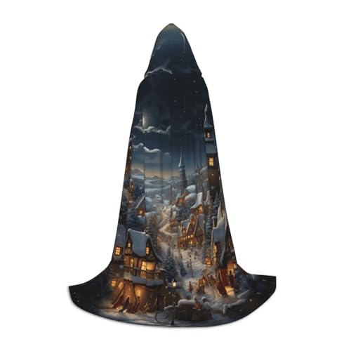 BGSHJVF Kapuzenumhang mit Weihnachtsdruck für Herren, Zauberer, Vampir und Halloween-Kostüme, für Rollenspiele und Partys BGSHJVF Kapuzenumhang mit Weihnachtsdruck für Herren, Zauberer, Vampir und Halloween-Kostüme, für Rollenspiele und Partys von BGSHJVF