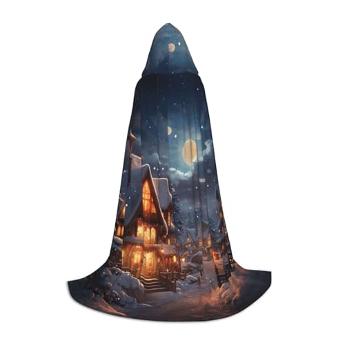 BGSHJVF Kapuzenumhang mit Weihnachtsdruck für Herren, Zauberer, Vampir und Halloween-Kostüme, für Rollenspiele und Partys BGSHJVF Kapuzenumhang mit Weihnachtsdruck für Herren, Zauberer, Vampir und Halloween-Kostüme, für Rollenspiele und Partys von BGSHJVF
