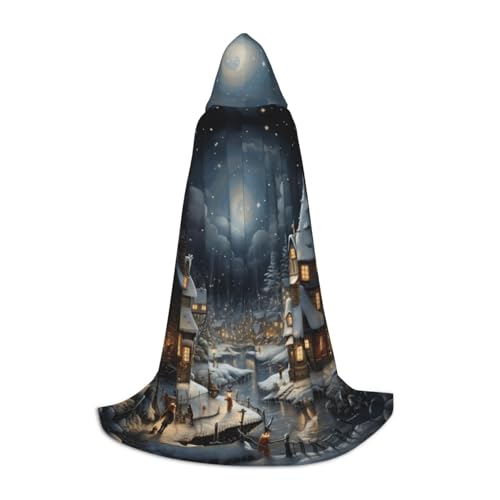 BGSHJVF Kapuzenumhang mit Weihnachtsdruck für Herren, Zauberer, Vampir und Halloween-Kostüme, für Rollenspiele und Partys BGSHJVF Kapuzenumhang mit Weihnachtsdruck für Herren, Zauberer, Vampir und Halloween-Kostüme, für Rollenspiele und Partys von BGSHJVF