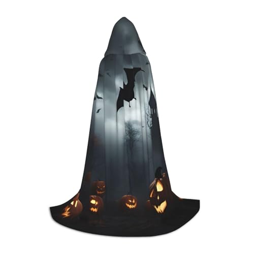 BGSHJVF Kapuzenumhang mit fliegenden Fledermäusen für Herren, Zauberer, Vampir und Halloween-Kostüme, für Rollenspiele und Partys von BGSHJVF