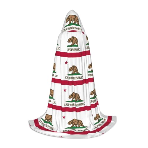 BGSHJVF Kapuzenumhang mit kalifornischer Flagge für Herren, Zauberer, Vampir und Halloween-Kostüme, für Rollenspiele und Partys BGSHJVF Kapuzenumhang mit kalifornischer Flagge für Herren, Zauberer, Vampir und Halloween-Kostüme, für Rollenspiele und Partys von BGSHJVF