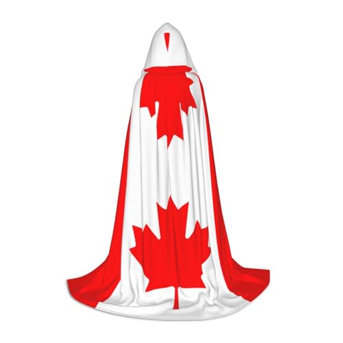 BGSHJVF Kapuzenumhang mit kanadischer Flagge, für Herren, Zauberer, Vampir und Halloween-Kostüme, für Rollenspiele und Partys von BGSHJVF