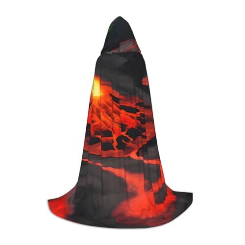 BGSHJVF Kilauea Kapuzenumhang mit Vulkanaufdruck, für Herren, Zauberer, Vampir und Halloween-Kostüme, für Rollenspiele und Partys BGSHJVF Kilauea Kapuzenumhang mit Vulkanaufdruck, für Herren, Zauberer, Vampir und Halloween-Kostüme, für Rollenspiele und Partys von BGSHJVF