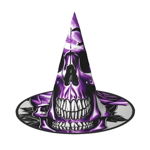 BGSHJVF Lila Rose und Schädel Druck Halloween Hexe Hut Cosplay Caps Halloween Dekoration Kostüm Zubehör für Halloween Party BGSHJVF Lila Rose und Schädel Druck Halloween Hexe Hut Cosplay Caps Halloween Dekoration Kostüm Zubehör für Halloween Party von BGSHJVF