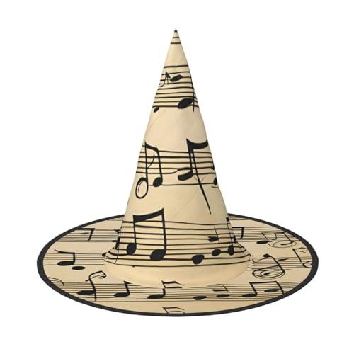 BGSHJVF Musiknoten-Druck, Halloween-Hexenhut, Cosplay, Kappen Halloween-Dekoration, Kostümzubehör für Halloween-Party BGSHJVF Musiknoten-Druck, Halloween-Hexenhut, Cosplay, Kappen Halloween-Dekoration, Kostümzubehör für Halloween-Party von BGSHJVF