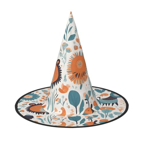 BGSHJVF Niedliche Floral Tier Muster Druck Halloween Hexe Hut Cosplay Caps Halloween Dekoration Kostüm Zubehör für Party BGSHJVF Niedliche Floral Tier Muster Druck Halloween Hexe Hut Cosplay Caps Halloween Dekoration Kostüm Zubehör für Party von BGSHJVF