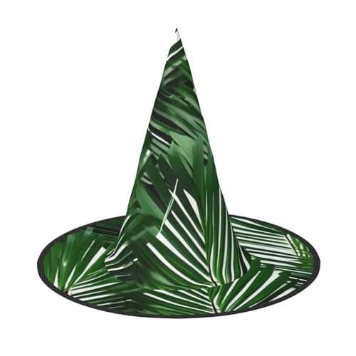 BGSHJVF Niedliche grüne Palmenblätter Druck Halloween Hexenhut Cosplay Caps Halloween Dekoration Kostüm Zubehör für Party BGSHJVF Niedliche grüne Palmenblätter Druck Halloween Hexenhut Cosplay Caps Halloween Dekoration Kostüm Zubehör für Party von BGSHJVF