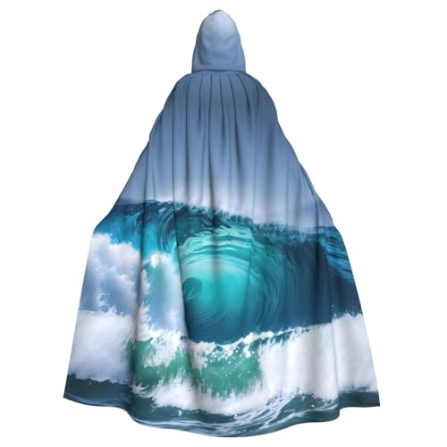 BGSHJVF Ozean Wave Print Halloween Kostüm für alle, übergroße Kapuze Mantel für Cosplay für Erwachsene, Party, Maskerade von BGSHJVF