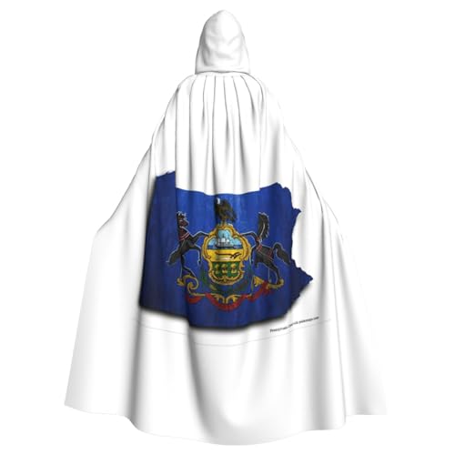 BGSHJVF Pennsylvania Staatsflagge Karte Druck Halloween Kostüm Umhang für alle, übergroße Cosplay erwachsenen Mantel mit Kapuze für Partys, Maskeraden BGSHJVF Pennsylvania Staatsflagge Karte Druck Halloween Kostüm Umhang für alle, übergroße Cosplay erwachsenen Mantel mit Kapuze für Partys, Maskeraden von BGSHJVF