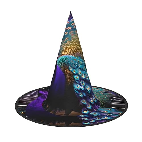BGSHJVF Pfau Print lila Hexenhut Halloween Cosplay Halloween Dekoration Halloween Kostüm Requisiten BGSHJVF Pfau Print lila Hexenhut Halloween Cosplay Halloween Dekoration Halloween Kostüm Requisiten von BGSHJVF